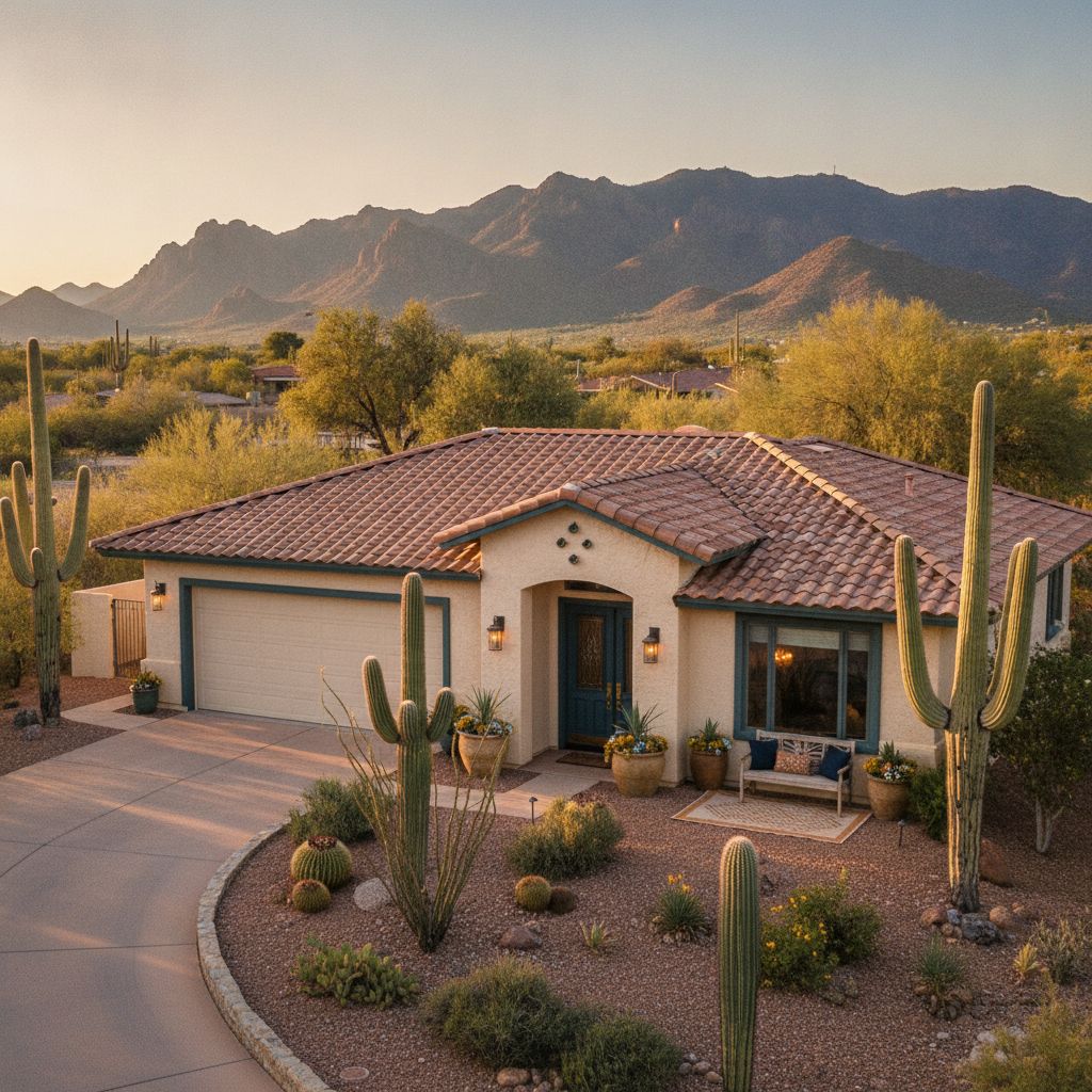 Established, mature desert-landscaped home in Ahwatukee, Arizona near South Mountain